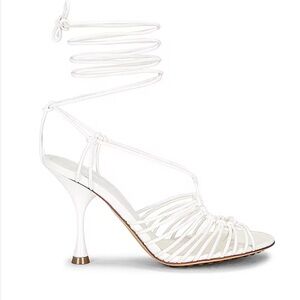 Bottega Venetta white lace up heel